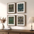 Framed William Morris Wall Art Set of 4, Vintage Botanical Floral Bird Prints by Cuspin