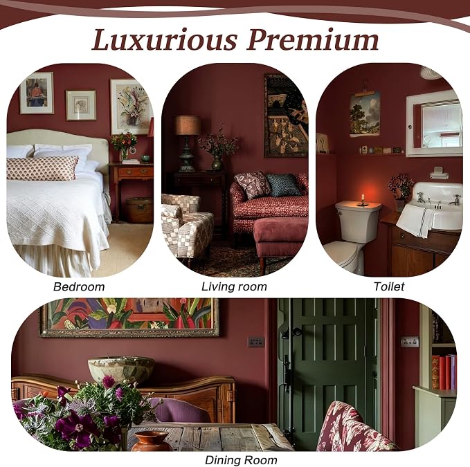 Dimoon 236"x17.7" Peel and Stick Wallpaper Dark Red Contact Paper - Image 4