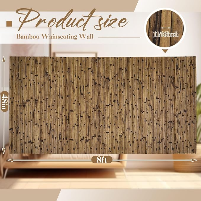 Juexica 1 Pcs Natural Bamboo Wall Panel - Image 2