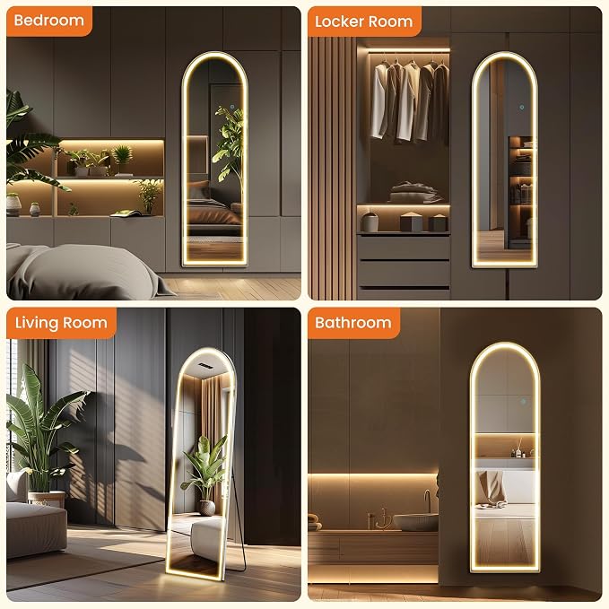 Sweetcrispy Arched LED Full Length Mirror - Image 6