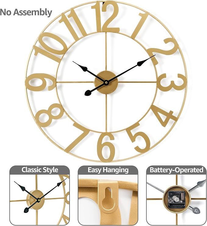Sorbus Large Wall Clock for Living Room Decor - Image 4