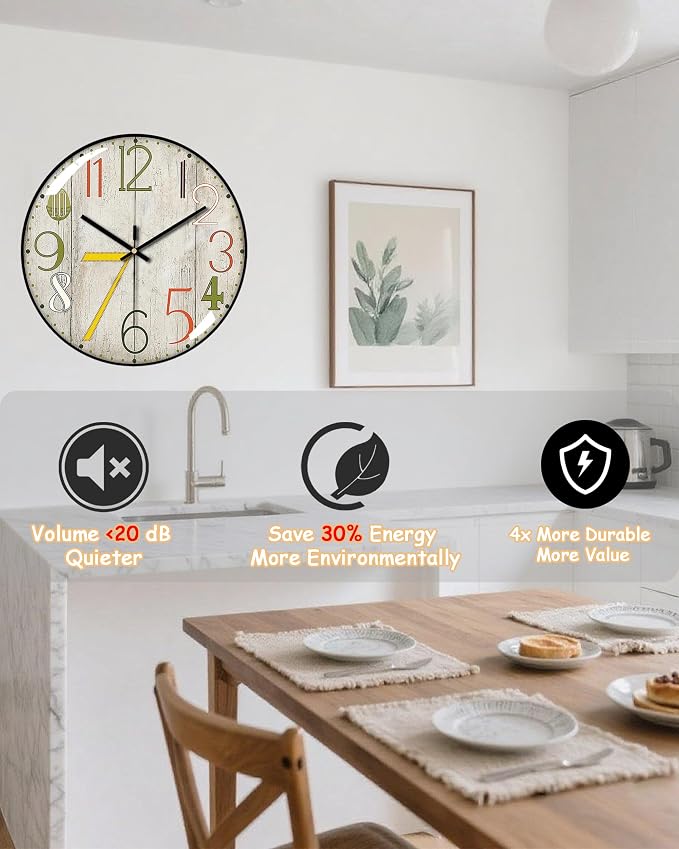 Decorative Wall Clocks Batterys Operated, Retro Wall Clock - Image 5
