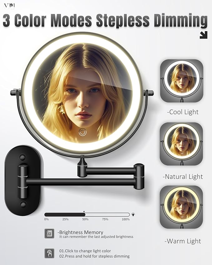 Wall Mounted Makeup Mirror - Image 3