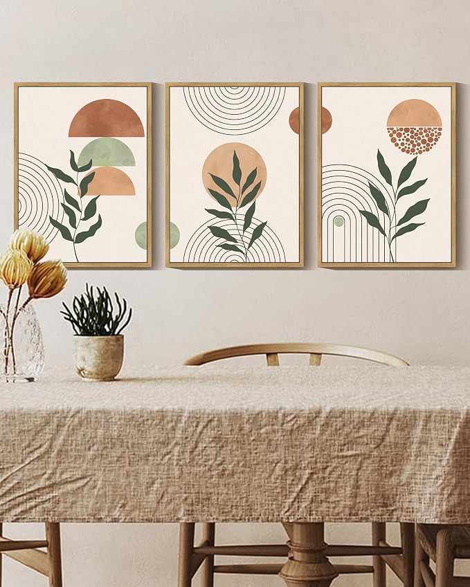PHOPAGO Boho Wall Art Sage Plant Botanical Bohemain Framed Wall Printing - Image 2