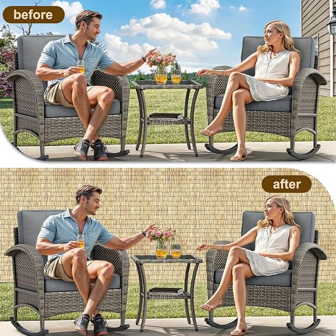 Bamboo Fencing–Handwoven, Bamboo wall Panel Outdoor Privacy Reed Screening - Image 3