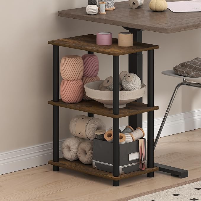 Furinno Turn-N-Tube Storage Shelves, 3-Tier Open Frame Book Shelf, Standing - Image 4