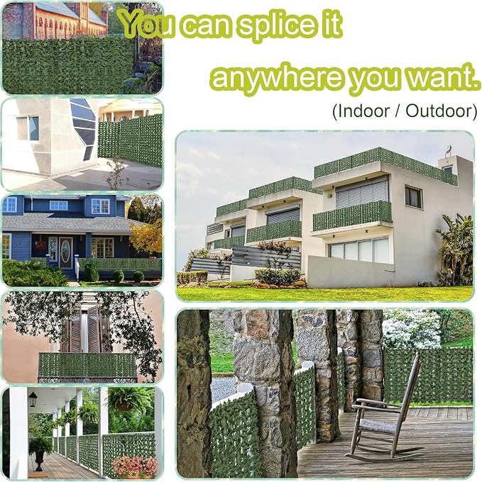 Artificial Ivy Privacy Fence Screen: 80 "x 120" Anti-Ultraviolet Artificial - Image 6