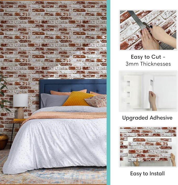 Commomy Faux Brick 3D Wall Panels - Image 5