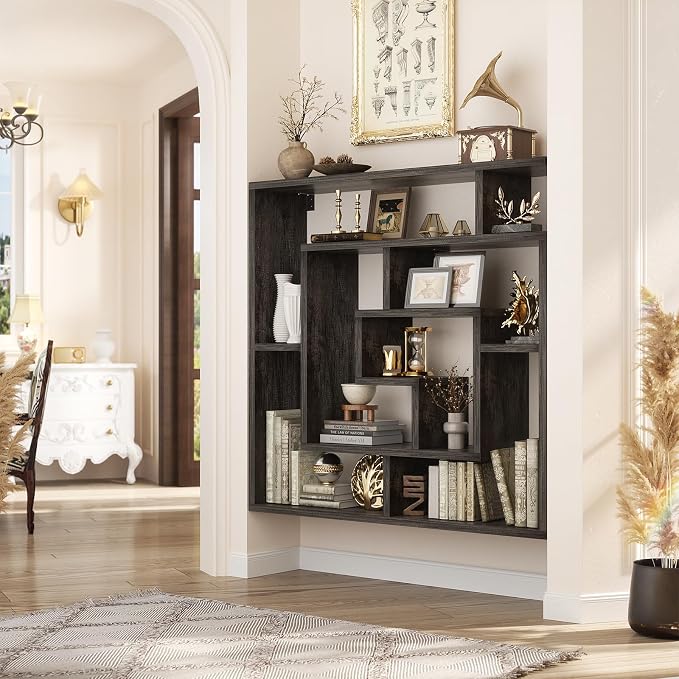 Armocity 6 Tier Display Book Shelf Wall Mounted Bookshelf Freestanding - Image 2