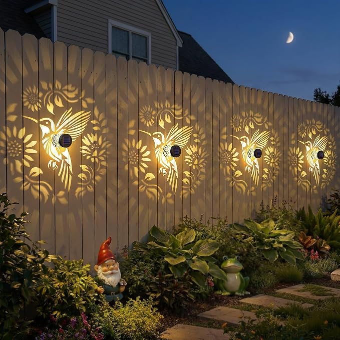 2 Pack Solar Fence Lights Metal Solar Powered Outdoor Wall Deck Step Lights - Image 2