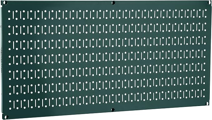 Wall Control Pegboard 16in x 32in Horizontal Green Metal Pegboard Tool Board by Wall+Control