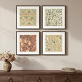 Framed William Morris Wall Art Set of 4, Vintage Botanical Floral Fruit Pattern by Cuspin
