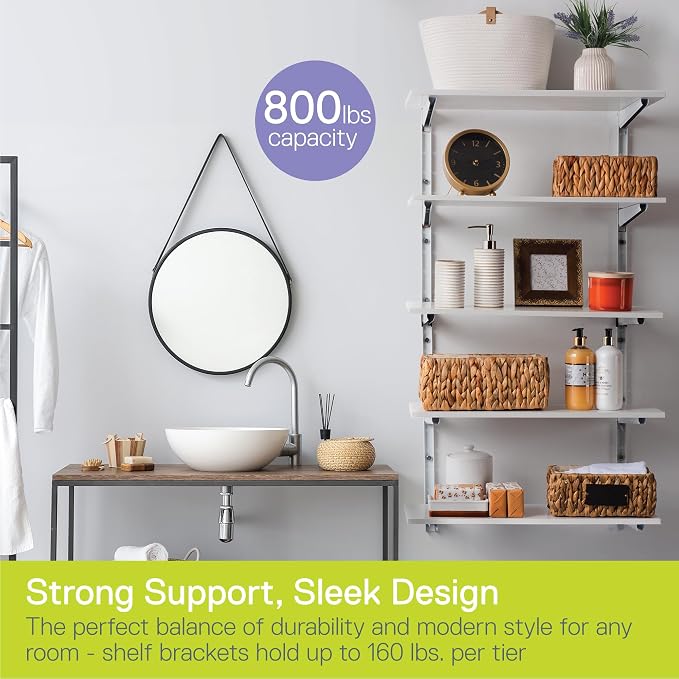 Delta Minimalistic White Shelf Brackets Cycle, Holds Up to 800 lbs, Modern - Image 2