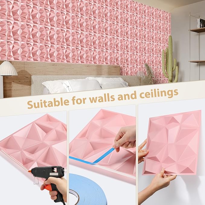 Heikki 30 Pack 3D Wall Panel for Interior Wall Décor, PVC Flower Textured Wall - Image 3