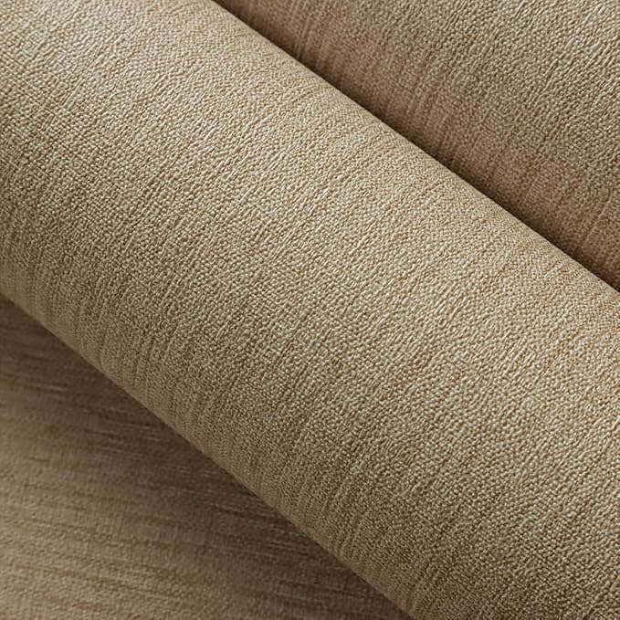Grasscloth Peel and Stick Wallpaper Beige Brown Textured Wallpaper 15.7inch x - Image 4