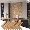 Wall!Supply 3D Wall Panels – Reclaimed Herringbone Asian Teak Wood – Home Decor by WallSupply