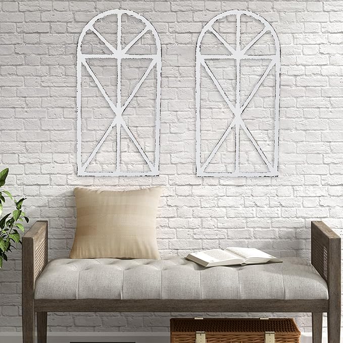 SwallowLiving Set of 2 Large Farmhouse Window Frame Wall Decor, 16x32 Inch - Image 7