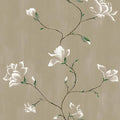 Laatse Floral Wallpaper Peel and Stick 17.5" x 393" Khaki Floral Contact Paper by Laatse