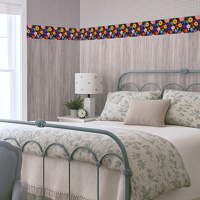 Colorful Floral Wallpaper Border 196x4 Inch Peel and Stick Wall Border - Image 7
