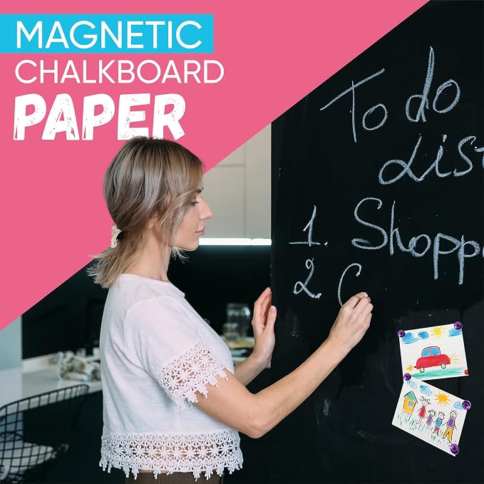 Magnetic Chalkboard Wallpaper Peel and Stick 40" x 18", Self-Adhesive - Image 5
