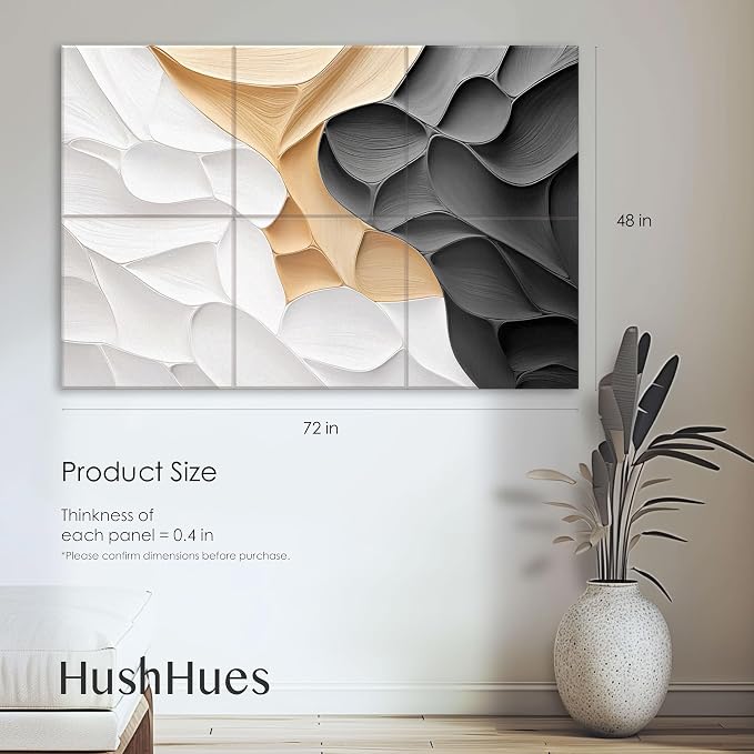 6-Pack Acoustic Wall Panels 72x48 Inches Decorative Sound Absorbing Panels- - Image 2