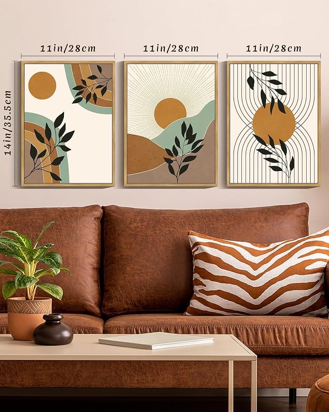 PHOPAGO Boho Wall Art Sage Plant Botanical Framed Wall Printing 11x14in - Image 2