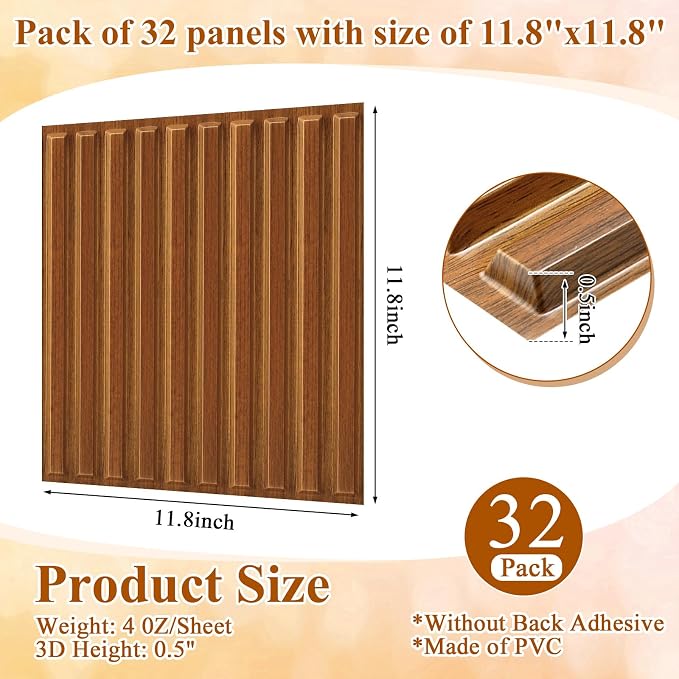 Nuanchu 32 Pcs 3D Wall Panels for Interior Wall Decor, 32 Sq. ft Coverage - Image 2