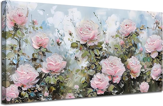 Ardemy Flower Wall Art Canvas Art Wall Decor, Floral Painting Textured Picture - Image 2