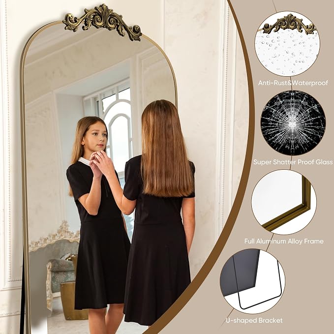 Antok Arched Full Length Mirror, Full Body Mirrors - Image 5