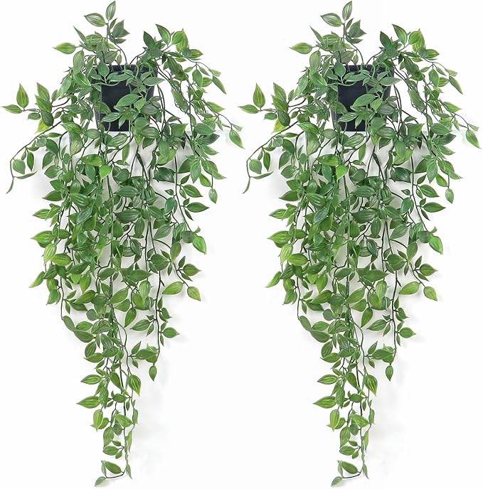 Artificial Hanging Plants Fake Small Potted Plants Faux Mandala Vines Plastic by Season2Season