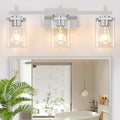 Brushed Nickel Bathroom Light Fixtures, 3-Lights Bathroom Vanity Light by Spiglamm