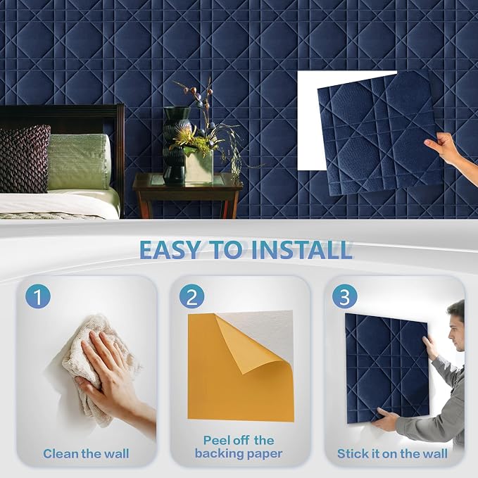 Velvet 3D wall Panels for Interior wall Decor Peel and Stick, Soundproof - Image 4