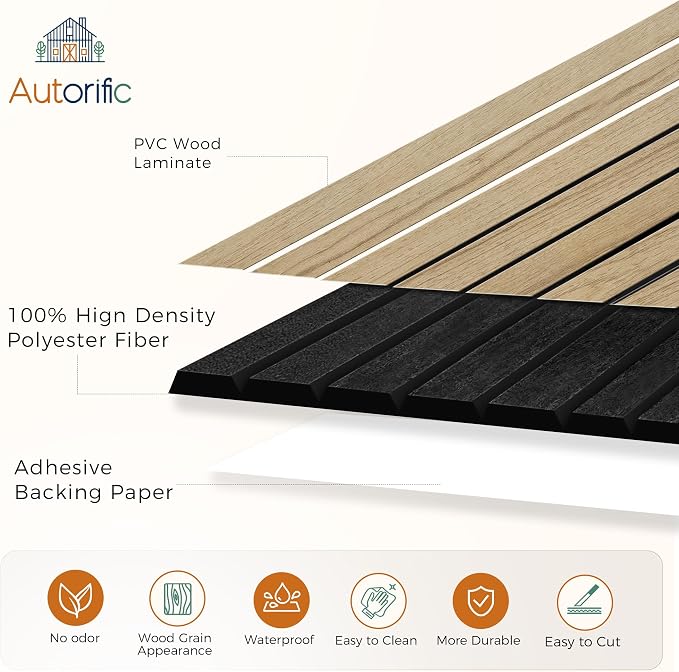 12 Pack PVC Wood Panels for Wall, 11.8 x 15.7 x 0.35 Inch Sound Absorbing Panels - Image 3
