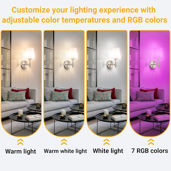 Vimhou Peel and Stick Wall Sconces, Stick On Wall Sconce Set of 2, Battery - Image 4