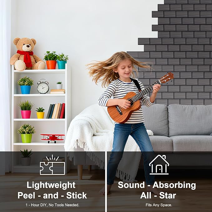 WoveN SounD Brick Acoustic Wall Panels, 16 Pack 16x12 Inch, PVC Wood Grain - Image 4