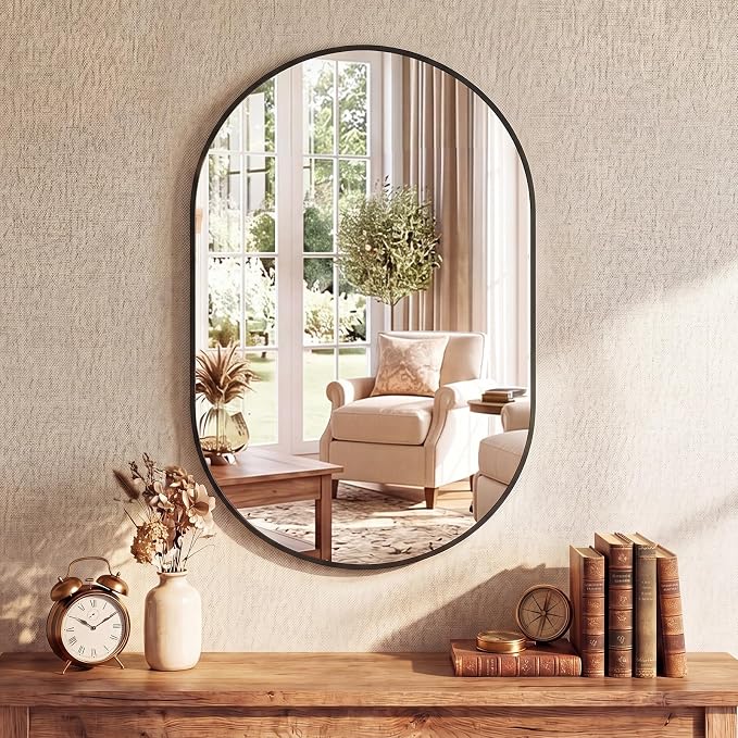 DUMOS 24" x 36" Oval Bathroom Mirror, Tempered Glass, Morden Vanity Mirror by DumosLifestyle