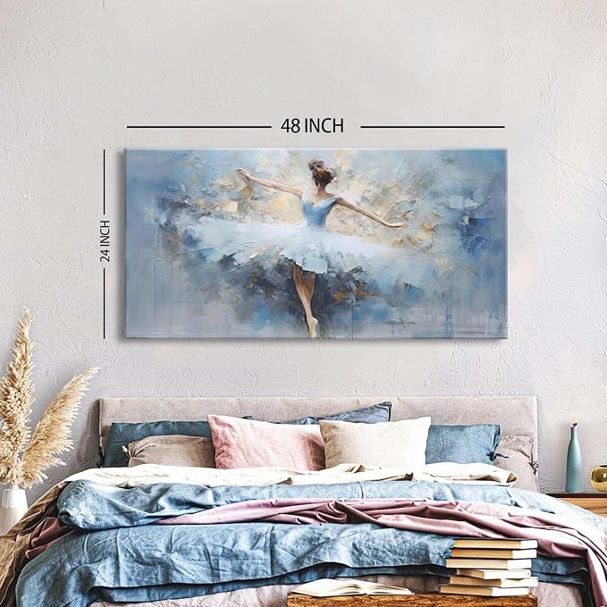AIYISU Abstract Ballet Dancer Canvas Wall Art White Ballet Girl Dancer Wall - Image 5