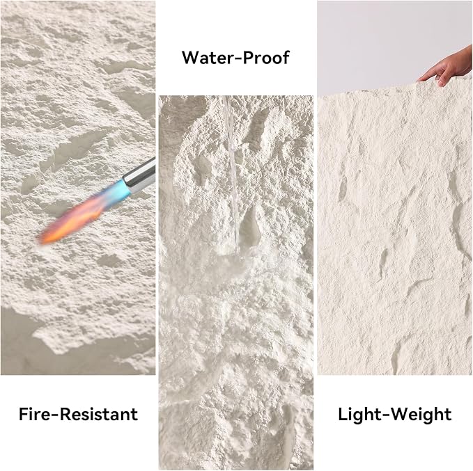 OUZUGIE 4 PCS Faux Stone Wall Panel 47.2’’ x 23.6’’ Interior Exterior Wall - Image 5