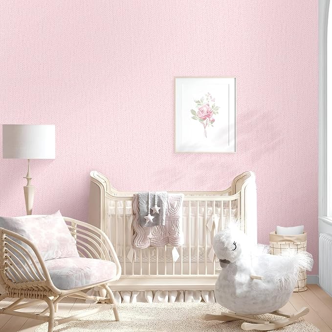 Vintage Pink Wall Paper Peel and Stick Textured Wallpaper Renter Friendly - Image 2