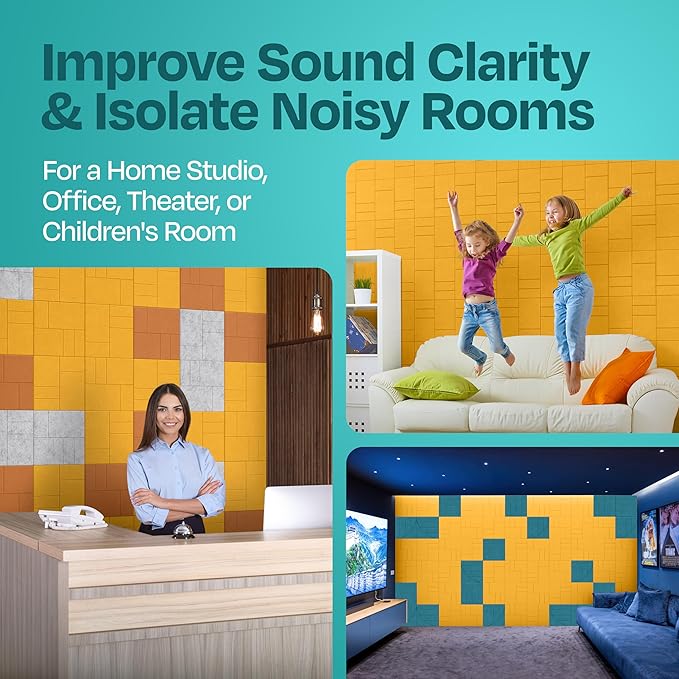 Acoustic Panels 12-Pack Soundproof Wall Panels 12"x12"x0.4" Decorative Sound - Image 7