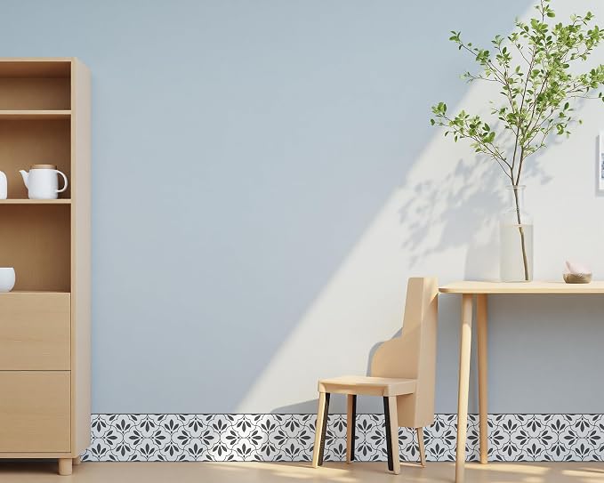 FLFK Wallpaper Border Black and White Patterns Peel and Stick Wall Border Self - Image 4
