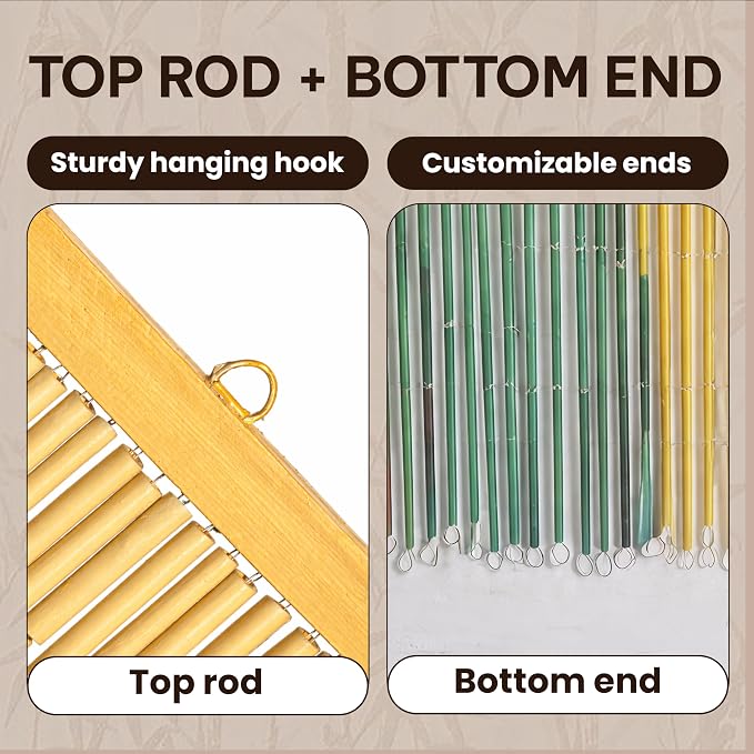 Vietbud Décor Summer Vibe Bamboo Beaded Curtains - Image 5