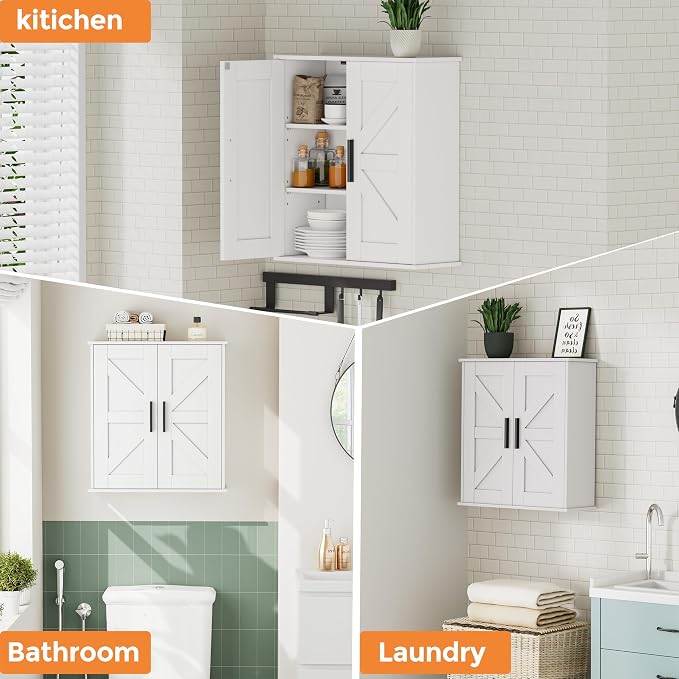 Homleke Bathroom Wall Cabinet, Over Toilet Storage Cabinet - Image 6