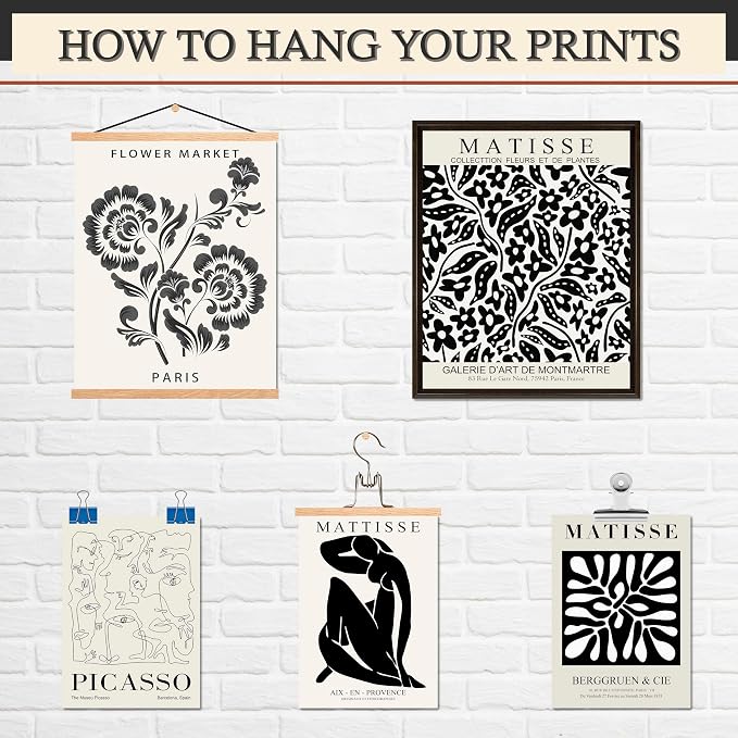LANCHI95 16 PCS Black and White Home Decor, Eclectic Wall Art, Minimalist - Image 5