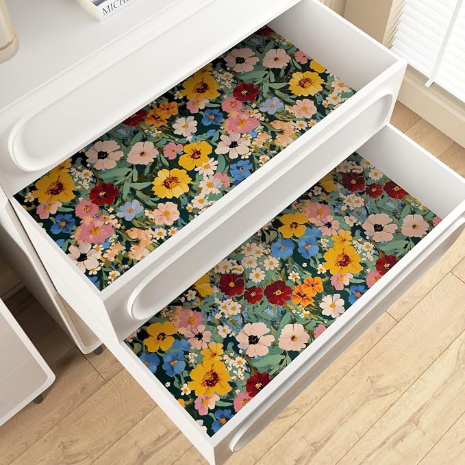 BOKEBEVE Watercolour Floral Peel and Stick Wallpaper Colorful Boho Contact - Image 5