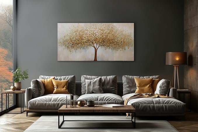 VHMING Wall Art Abstract Gold Tree of Life Modern Artwork Canvas Painting - Image 4