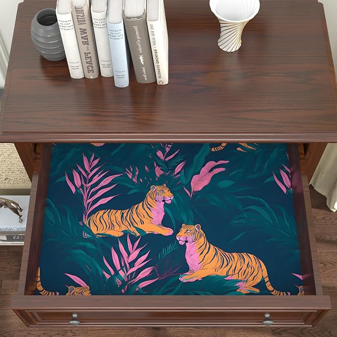 BOKEBEVE Tiger Wallpaper Peel and Stick Jungle Tropical Contact Paper Vintage - Image 2