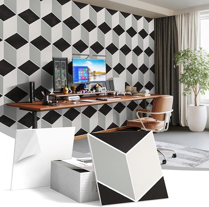 12Pack Acoustic Panels, Self-Adhesive Sound Proof Panels by ArtVivid