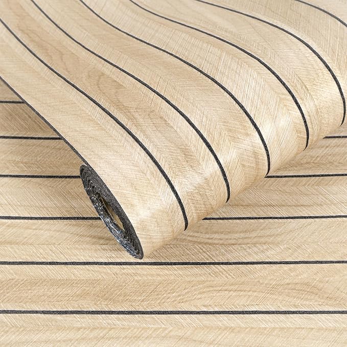 VEELIKE Large Roll Wood Wall Panels 30''x118'' White Oak Wood Slat Peel and by VEELIKE