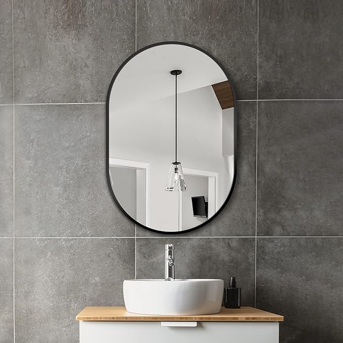 Bathroom Mirror for Wall, Metal Framed Vanity Mirror - Image 2